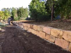 New 32m of Sandstone Retaining Wall completed